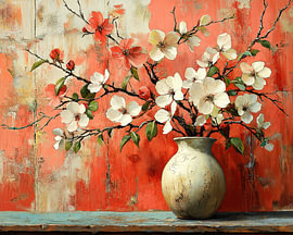 Rote Blumen malen