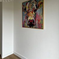 Photo de nos clients: Jane, la douce vache par Liesbeth Serlie, sur toile