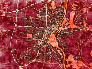 Karte von Magdeburg im stil 'Amber Autumn'