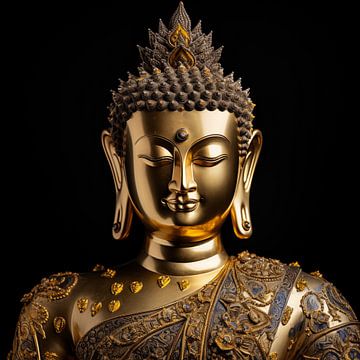 Gouden buddha(boeddha) portret van TheXclusive Art
