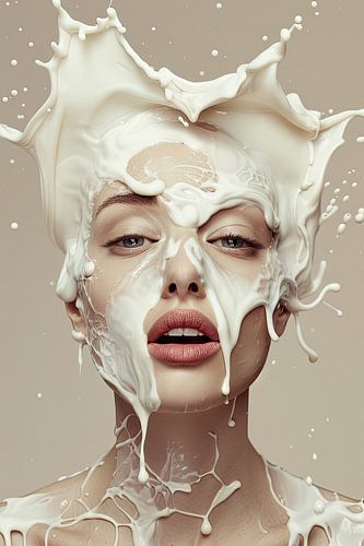 studioportret vrouw met melk