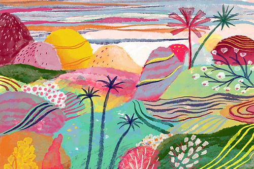 Landschap met dromerige heuvels