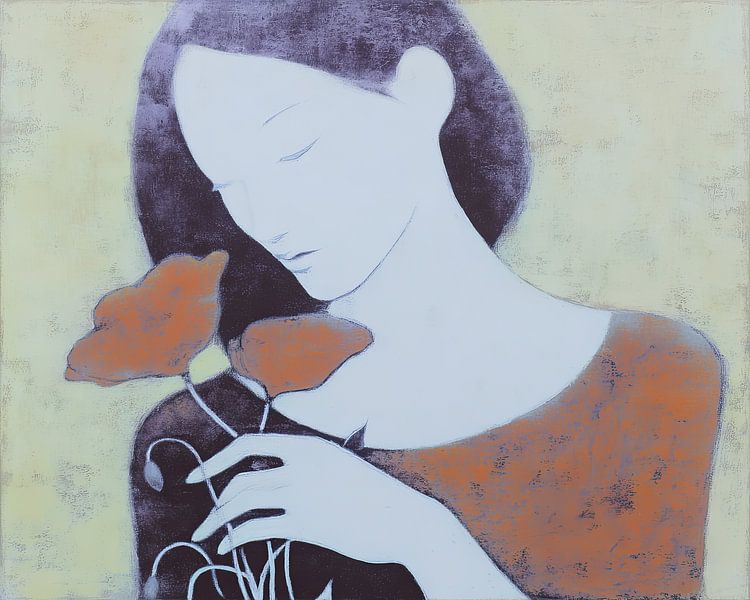 Woman Flowers by ARTEO Paintings