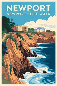 Newport, Rhode Island - Vintage Reisposter van Poster Art Shop