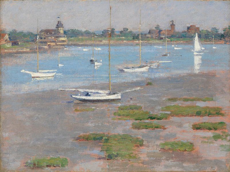 Theodore Robinson Low Tide, Riverside Yacht Club by finemasterpiece