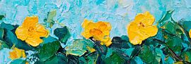 Yellow flowers in the blue sky by Poster Art Shop