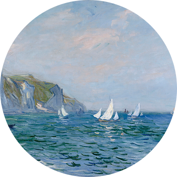 Kliffen en zeilboten bij Pourville, Claude Monet