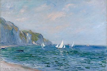 Kliffen en zeilboten bij Pourville, Claude Monet