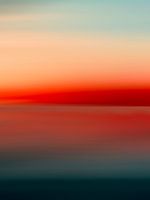Vibrant Sunset at Sea - Minimalistic Abstract Wall