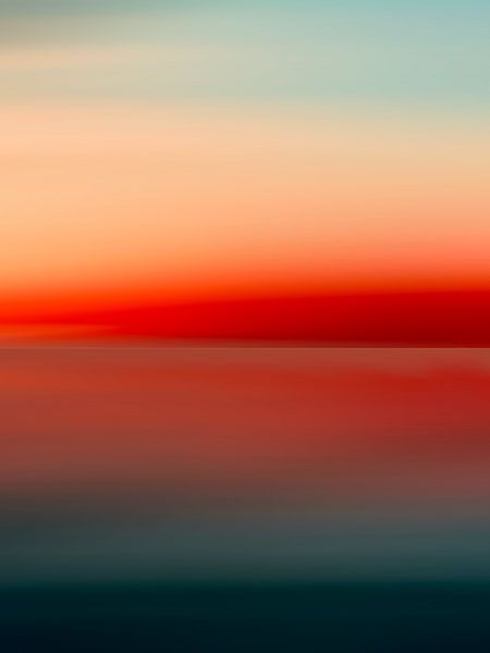 Vibrant Sunset at Sea - Minimalistic Abstract Wall van Annelies Hoogerwerf