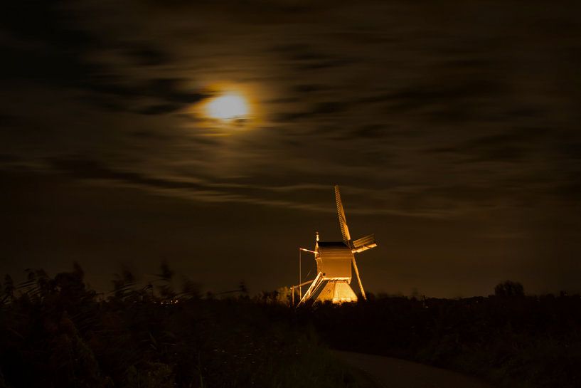 Verlichte Molen by Rob Jansen