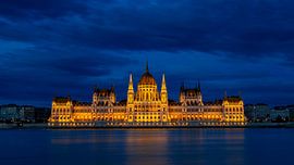 The Hungarian Parliament in Budapest on the Danube by Roland Brack