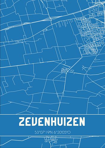 Blauwdruk | Landkaart | Zevenhuizen (Groningen)