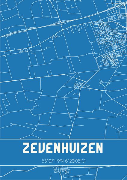 Blueprint | Map | Zevenhuizen (Groningen) by Prints of Place