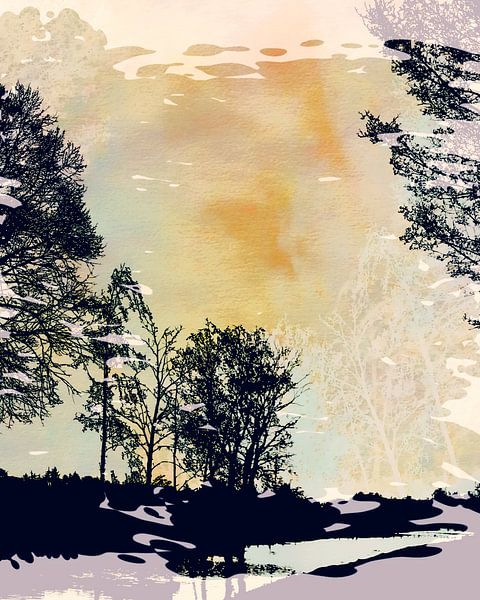 Sunny nature landscape in the Netherlands by Mad Dog Art