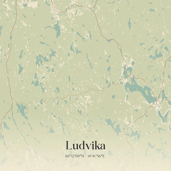 Vintage map of Ludvika, Sweden. by Prints of Place