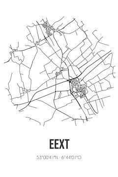 Eext (Drenthe) | Carte | Noir et blanc sur Rezona