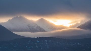 Zonsopgang in Anchorage, Alaska van Christian Möller Jork