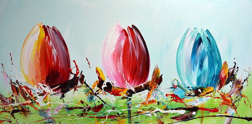 Tulips Green van Gena Theheartofart