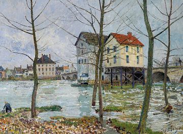 Alfred Sisley,De molens van Moret – Winter