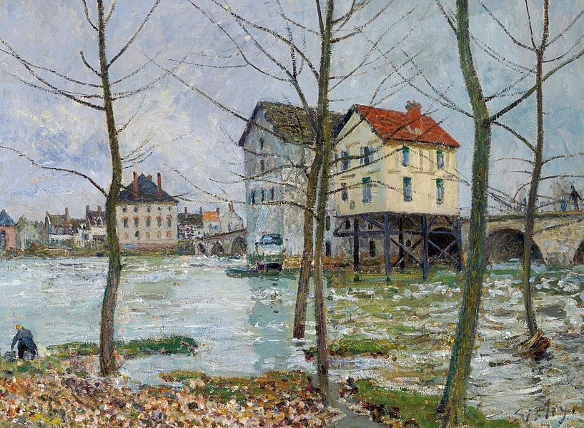 Alfred Sisley,Die Mühlen von Moret - Winter von finemasterpiece