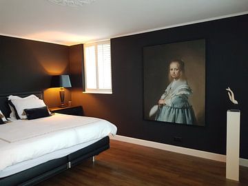 Klantfoto: Portret van een meisje in het blauw, Johannes Cornelisz. Verspronck