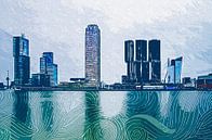 Rotterdam Kop van Zuid Impressionism van Arjen Roos thumbnail