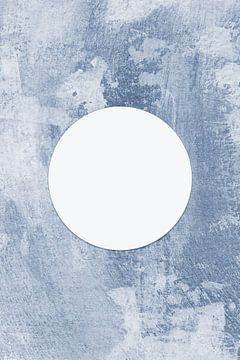 Ikigai. Abstracte minimalistische Zen kunst. Japanse stijl in blauw X van Dina Dankers