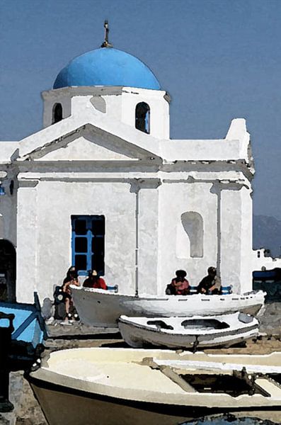 Hafen von Mikonos Stadt von Antonie van Gelder Beeldend kunstenaar
