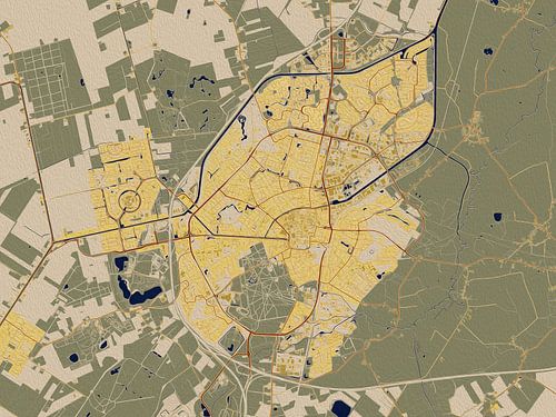 Carte d'Assen dans le style de Gustav Klimt