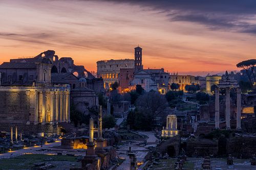 Rome - First light on the Roman Forum and Colosseum