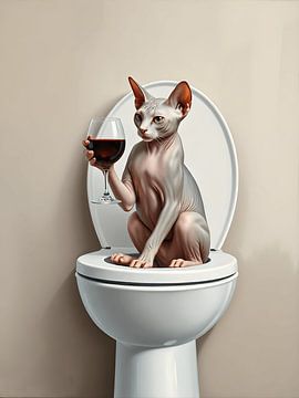 Poes op de WC (Sphynx)