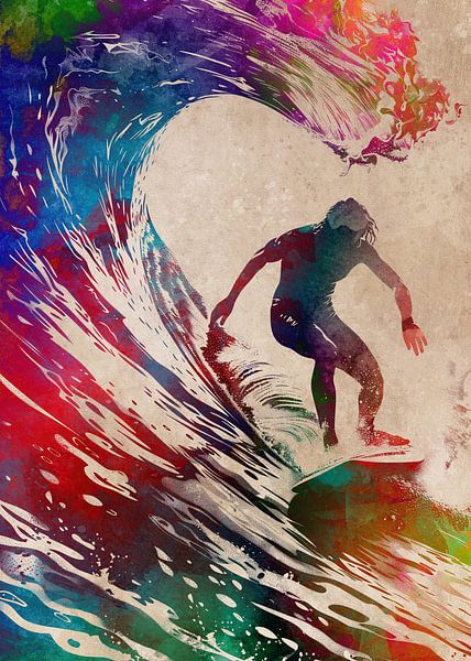 Surfer sport art #surfer #sport by JBJart Justyna Jaszke