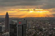 Die Skyline von Frankfurt in Deutschland bei Sonnenuntergang von MS Fotografie | Marc van der Stelt Miniaturansicht