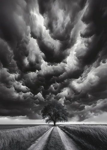 Arbre Solitaire sous l'Orage