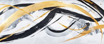 Dynamic lines in black and gold by Poster Art Shop