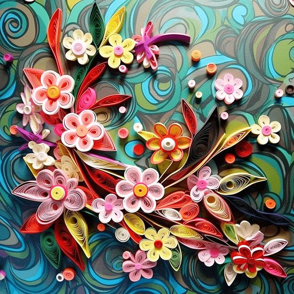 Technique du quilling Fleurs papier fleurs colorées joie de vivre par gm_designs