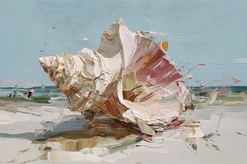 Shell on a quiet beach by NJ Midnight Studio