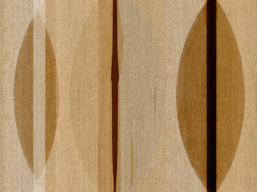 Modern Scandinavisch Bauhaus Abstractie Organisch in aarde oker