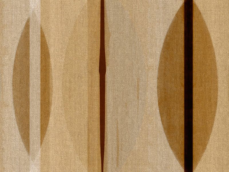 Modern Scandinavian Bauhaus Abstraction Organic in earthy ochre by Mad Dog Art