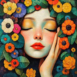 Blumenporträt | Blumen Frau von Blickfänger Gemälde
