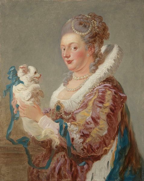 Eine Frau mit Hund, Jean-Honoré Fragonard von Meisterhafte Meister