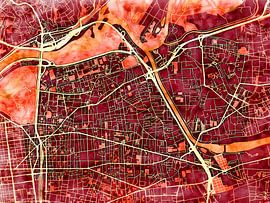 Karte von Villeurbanne im stil 'Amber Autumn'