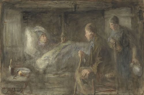 De zieke buurman, Jozef Israëls...