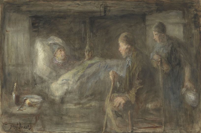 The sick neighbor, Jozef Israëls by Masterful Masters
