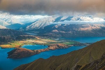 Nieuw-Zeeland Lake Wanaka vanaf Roy's Peak van Jean Claude Castor