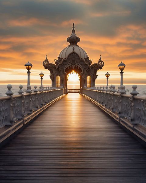 L'heure d'or sur la jetée par fernlichtsicht