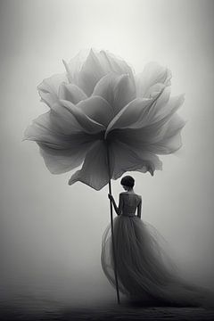 Vrouw met bloem van Bert Nijholt