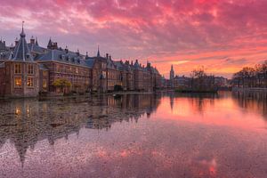 Het Torentje en Binnenhof weerspiegeld in Hofvijver Den Haag van Rob Kints