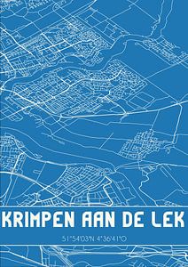 Blaupause | Karte | Krimpen aan de Lek (Südholland) von Rezona